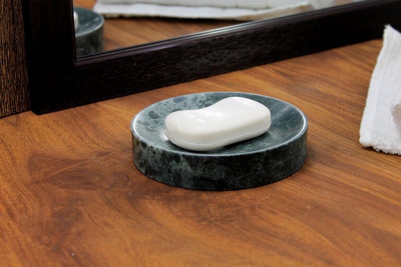 KLEO Natural Stone Soap Dish Soap Holder Bath Accessories for Bathroom, Tub or Wash Basin Accessories (Green) - Image 2